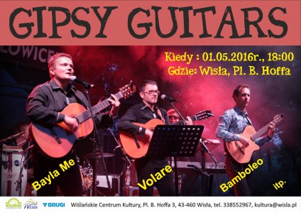 Plakat dotyczący koncertu Guipsy Gitars